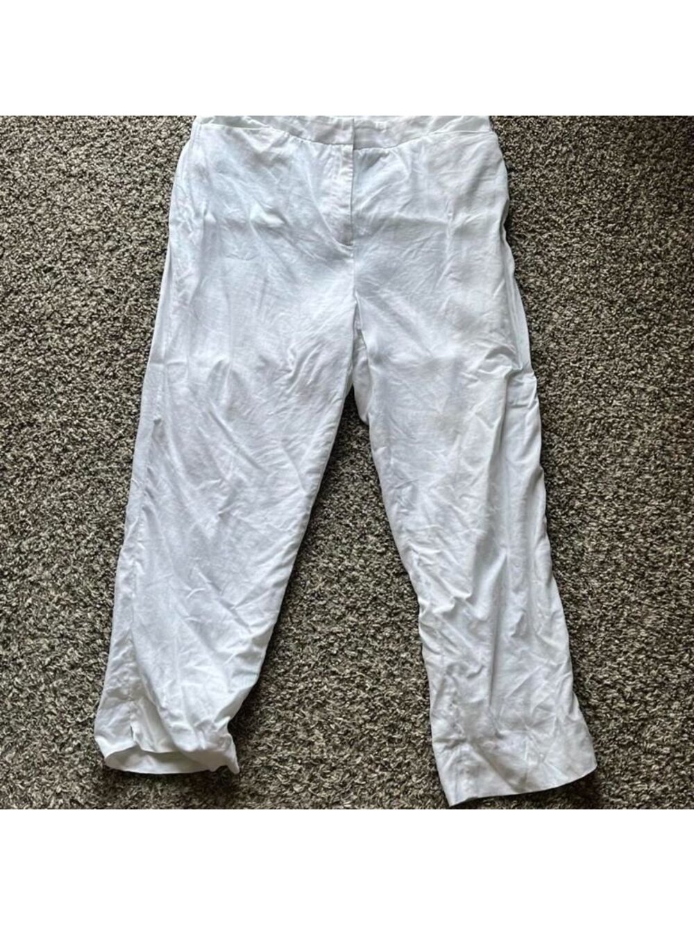 Jones New York Women's White Linen Pants Size 8 Beach Vacation Summer Soft Girl